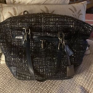 Rare Coach Tweed Women's Bag with Lock and Key F1171-17813